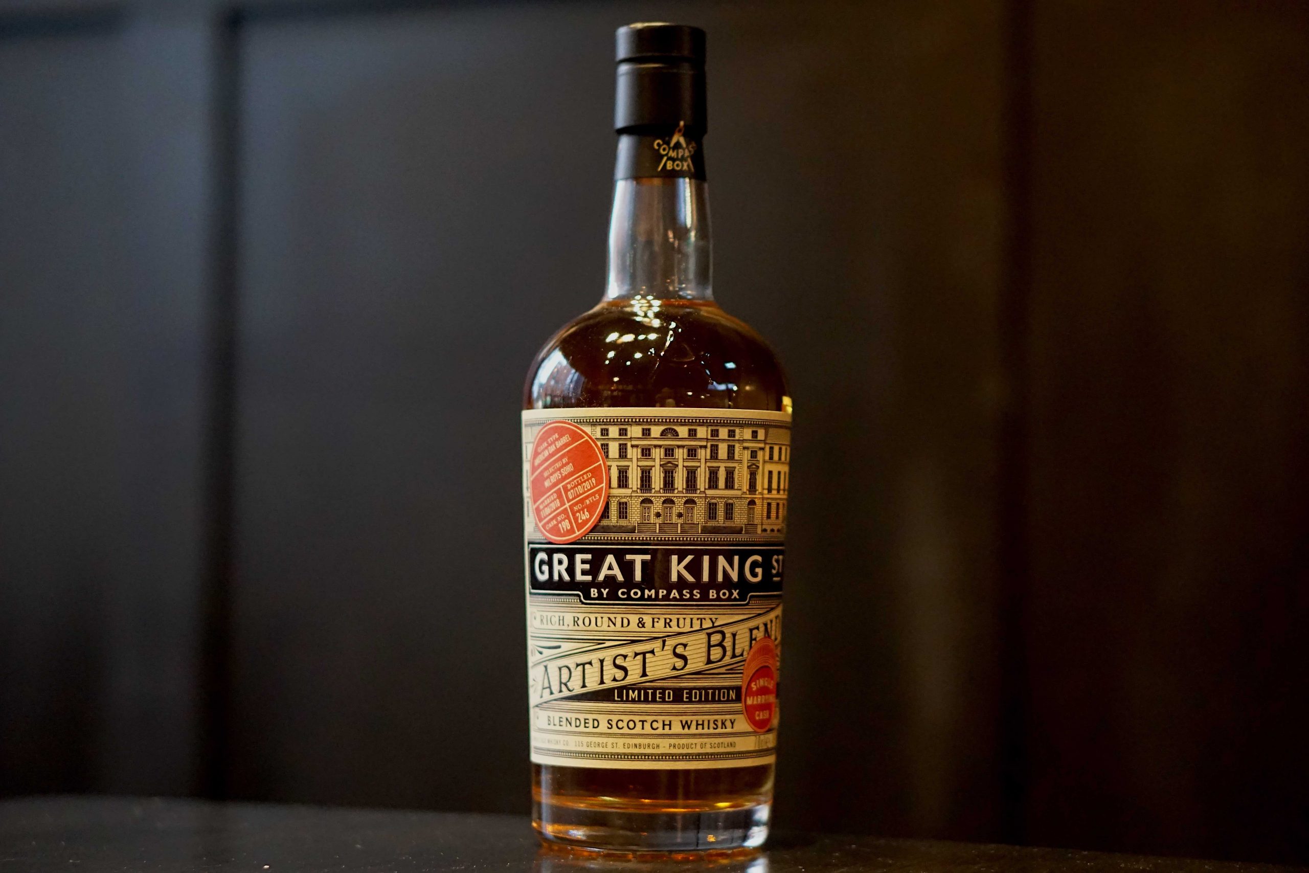 Compass Box Great King Street Single Marrying Cask by Milroys of Soho 49% 700ml